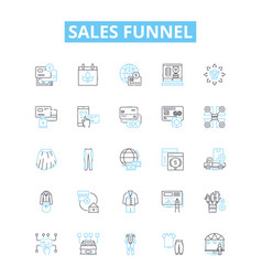 Sales Funnel Line Icons Set Funnel Sales