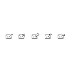 Set Of 5 Mail Icons Add To Favorites Like