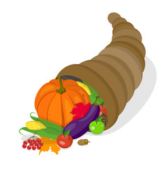 3d Isometric Flat Set Of Thanksgiving Set