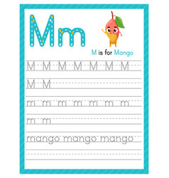 Trace Letter M Uppercase And Lowercase Alphabet