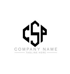 Csp Letter Logo Design With Polygon Shape