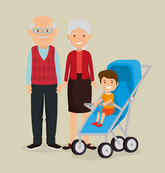 Grandparents Couple With Baby Avatars Characters