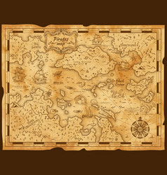 Old Pirate Treasure Map Parchment Paper