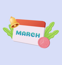 3d Calendar Icon March Daily Schedule Planner