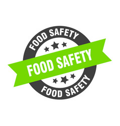 Food safety round isolated gold badge Royalty Free Vector