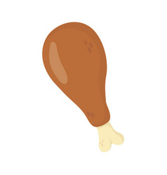 Roasted Chicken Leg On White Background