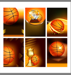 Basketball Sport Event Flyer Posters Set