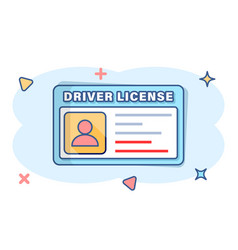 Driver License Icon In Comic Style Id Card