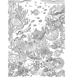 Sealife Ocean Coloring Page