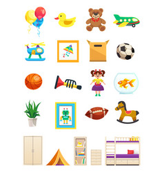 Children Room Interior Objects Set