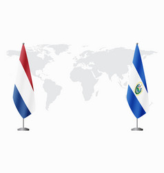 Netherlands And El Salvador Flags For Official