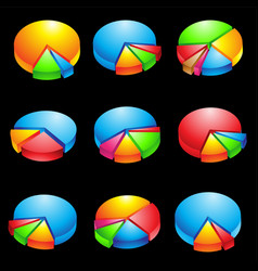 Colorful 3d Glossy Pie Charts