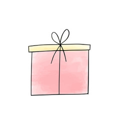 Gift Box Watercolor Doodle Element