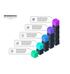 Infographic Template Chart With Cubes And 5 Steps