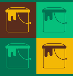 Pop Art Paint Bucket Icon Isolated On Color