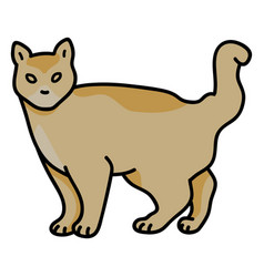 Simple Stroke Sideways Brown Cat