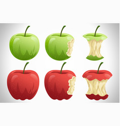 Apple Green Red Apples Flat Design Set