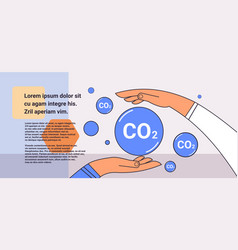 Carbon Credit Concept Hands Holding Co2 Sign