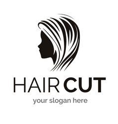 Hair Cut Logo Black Color Style Isolated