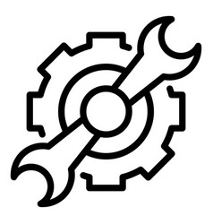 Online Technician Support Icon Outline Man