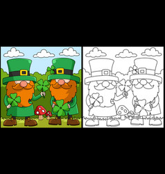 St Patricks Day 2 Gnomes Coloring Page