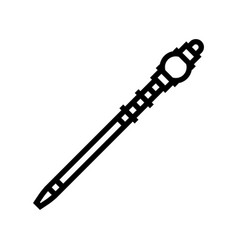 Yatra Stick Pilgrim Staff Line Icon