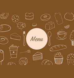 Bakery Menu On Brown Background