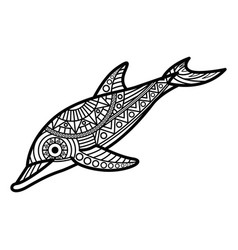 Black And White Mandala Line Art Of The Dolphin Go