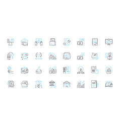 Business Funding Linear Icons Set Finance