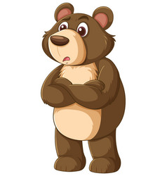 Cartoon Bear Standing With Arms Crossed Looking