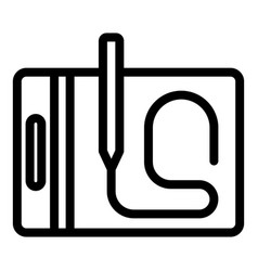 Draw Tablet Icon Outline Digital Pen