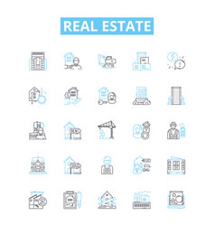 Real Estate Line Icons Set Property