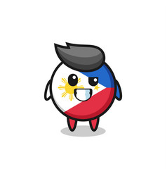 Cute Philippines Flag Badge Mascot