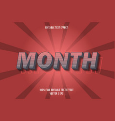 Month Editable Text Effect Gray And Red Color