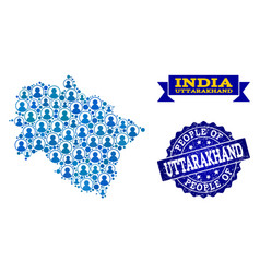 People Composition Of Mosaic Map Of Uttarakhand