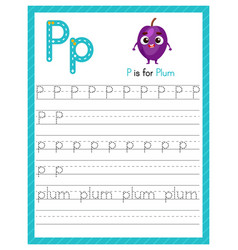 Trace Letter P Uppercase And Lowercase Alphabet