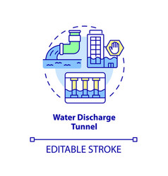 Water Discharge Tunnel Concept Icon