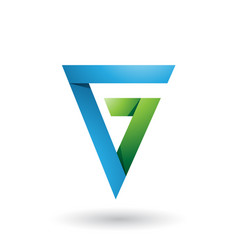 Blue And Green Folded Triangle Letter G