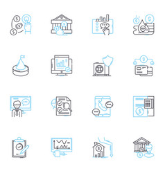 Business Funding Linear Icons Set Finance