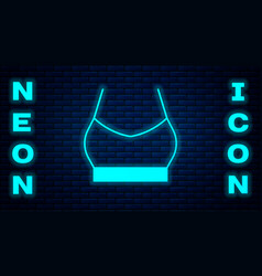 Glowing Neon Female Crop Top Icon Isolated