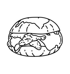 Italian Chicken Sliders Icon Doodle Hand Drawn