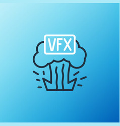 Line Vfx Icon Isolated On Blue Background