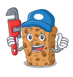 Plumber Granola Bar Mascot Cartoon