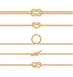 Set Different Nautical Rope Knots Decoration