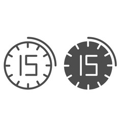 Fifteen Minutes Watch Line And Glyph Icon 15