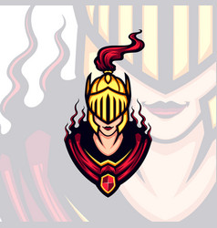 Armored Golden Helmet Valkyrie Mascot