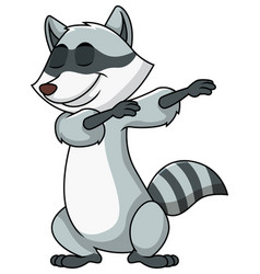 Dabbing Raccoon Character Cartoon Clip Art