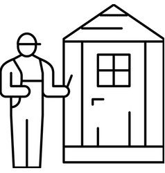 Shed Installation Repair Line Icon