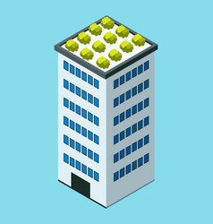 Skyscraper Building In City Space With Green