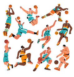 Sportsmen Basketball Players In Motion